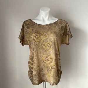 Joei & I Floral Short Sleeve Crew Neck Size PL